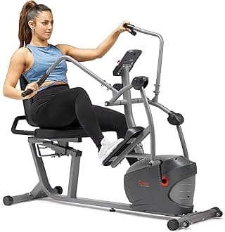 Sunny Health & Fitness Smart Recumbent Bike, Full-Body Home Training with Arm/Leg Exercisers, Indoor Cycling Workout Machine Plus Adjustable Seat & Bulit-in Pulse Sensors, Free SunnyFit App Connection