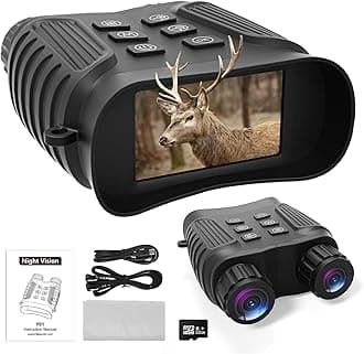 Night Vision Goggles, 4K Night Vision Binoculars for Adults with 8X Digital Zoom & 6 Adjustable IR Levels, Long-Lasting Battery, Manual Focus, 32GB TF Card