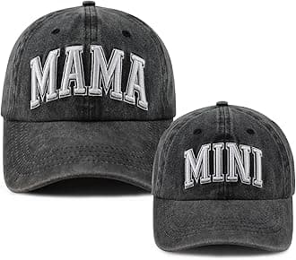 Goyklrb 2PCS Mama and Mini Matching Baseball Cap for Mom Girl, Adjustable Cotton Embroidered Parent-Child Hat