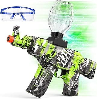 Electric with Gel Gun Blaster AEG AKM-47 Splat Gun Automatic Toy Gun for Christmas, Halloween, Birthday Gift, Adults, Ages 14+
