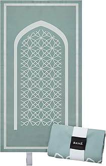 Portable Prayer Mat | Travel Prayer Mat, Foldable Prayer Rug for Muslims, Perfect Muslim Gift (Moss Green)