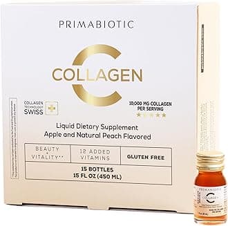 Liquid Collagen - High Collagen Content [10,000 Mg] Per Serving - Hydrolyzed Collagen and 12 Vitamins - Gluten Free- 450 Ml - Pack of 15 Bottles x 30 Ml