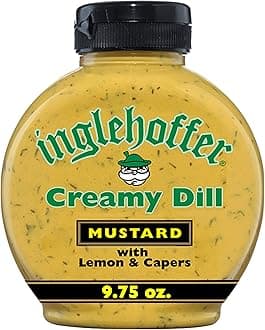 Inglehoffer Creamy Dill Mustard 9.75 oz, Savory Mustard with Dill, Lemon & Capers