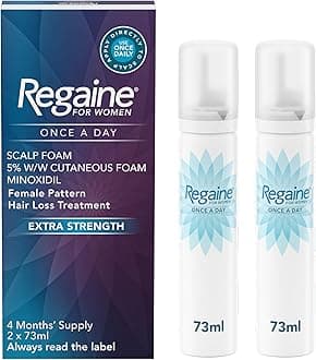 Regaine for Women 5% Minoxidil Extra Strength Scalp Foam for Hair Regrowth (2x 73ml), Scientifically Proven to Help Stop and Reverse Hereditary Female Hair Loss, Revitalise Hair Follicles