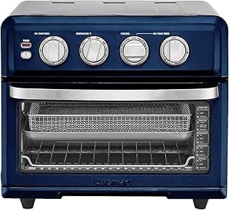Air Fryer + Convection Toaster Oven, 8-1 Oven with Bake, Grill, Broil & Warm Options, Stainless Steel, TOA-70 (Navy Blue)