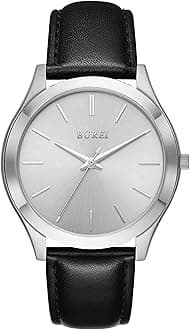 BUREI Men Watches Fashion Analog Stainless Steel Quartz Waterproof Watches,Gift for Men.