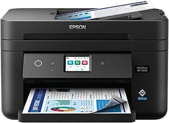 Epson Workforce WF-2960 Wireless All-in-One Printer with Scan, Copy, Fax, Auto Document Feeder, Automatic 2-Sided Printing, 2.4" Touchscreen Display, 150-Sheet Paper Tray and Ethernet,Black