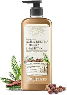 PUREUS Khadi Herbals Shreekesha Amla Reetha Shikakai Shampoo For Thick & Strong Hair, Damage Control, Hair Growth & Hair Fall | For Women & Men (900 Ml)