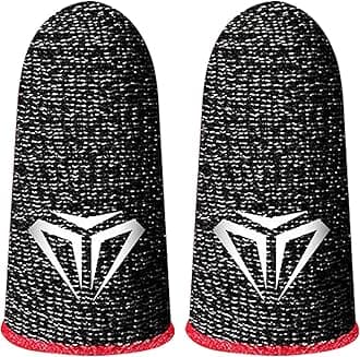 Gaweb Gaming Finger Covers Sweat Proof Breathable 0.98MM Thin Mobile Game Controller Fingertips Sleeves Thumb Gloves Red A
