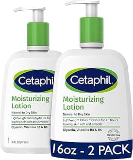 Cetaphil Face & Body Moisturizer, Hydrating Moisturizing Lotion for All Skin Types, Suitable for Sensitive Skin, NEW 16 oz Pack of 2, Fragrance Free, Hypoallergenic, Non-Comedogenic