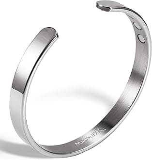 MagnetRX® Magnetic Bracelets for Men - Elegant Bangle for Men - Men’s Cuff Magnetic Bracelet (Polished Silver | Small)