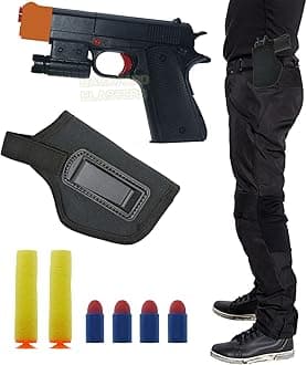 Kid Toy Gun, Colt 1911 Toy Gun with Rubber Bullet Pistol - Unique Gift Intended for Fun,M1911 Toy Guns for Boys (Black+Holster)