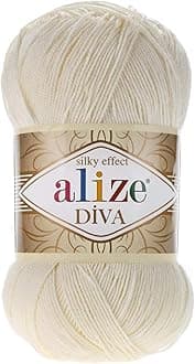 Alize Diva Silk Effect 100% Microfiber Acrylic Yarn 1 Ball skeins 100gr 383yds Color (383-Stone)