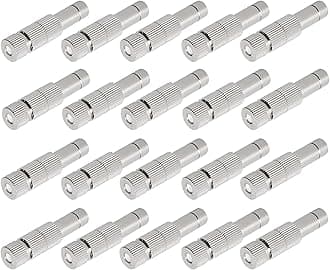 20pcs Brass Mister Nozzles, 6mm Misting Nozzles for Outdoor Cooling System, Landscaping, Air Humidification, Greenhouse Irrigation (with Filter, 0.012"/0.3mm Orifice)