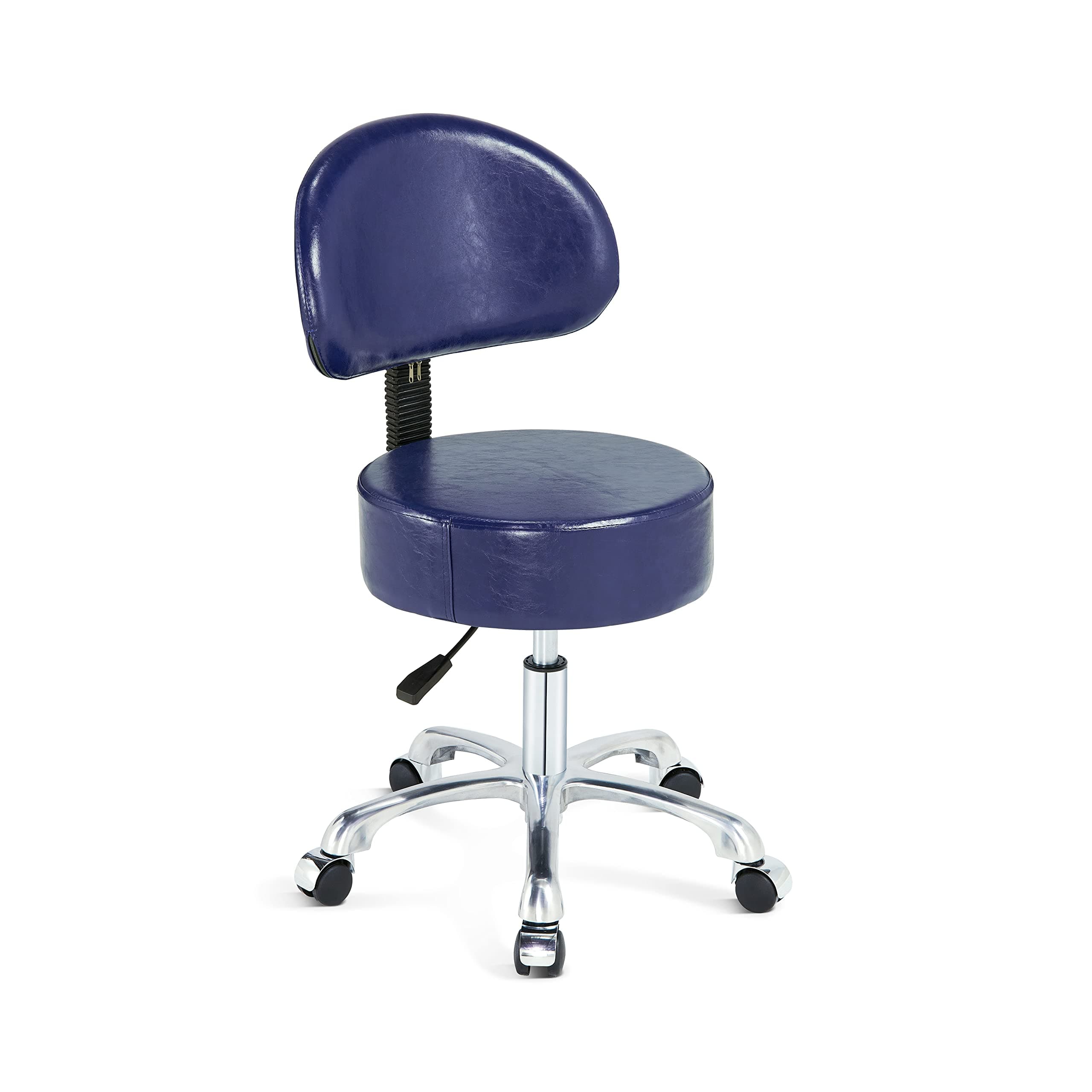 Thick Sturdy Padding with Wheels and Back Support,Swivel Rolling Stool Round Chair,Adjustable Stool for Doctor,Medical,Massage Salon,Office(Blue