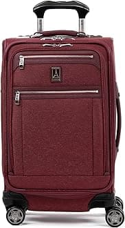 Travelpro Platinum Elite Softside Expandable Spinner Wheel Luggage, Bordeaux Red, Carry-On 21-Inch, Platinum Elite Softside Expandable Spinner Wheel Luggage
