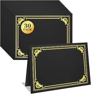 30 Packs Certificate Holders, Black Certificate Covers, Diploma Holders, Certificate Folders with Gold Foil Border for Letter Size 8.5" x 11" Certificates, Diploma, Documents, Award Cover