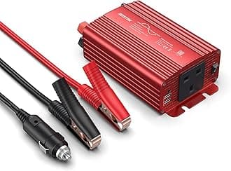 300W Power Inverter 12V to 240V 230V Pure Sine Wave Inveter with 4.2A Dual Smart USB Ports Car Adapter for Cars, Vessels and Power Failure Emergencies (300W-Red)