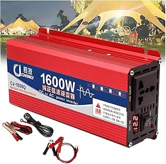 Pure Sine Wave Power Inverter DC 12V/24V/48V/60V/72V to AC 110V/220V 240V Converter 600W-2000W Intelligent Safe Protections Power Inverter with 2AC Outlets,12Vto110V-1600W