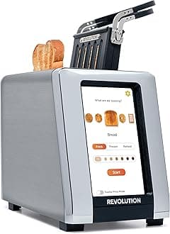 Revolution (Bundle) R180 Connect Touchscreen Smart Toaster + Toastie Press – Choose from 6 Bread Types, 7 Browning Levels, & Toastie Press Mode (Stainless Steel, 2-Slice)