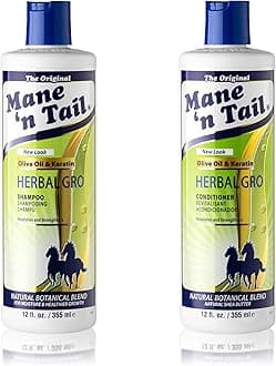 Mane 'n Tail: Herbal Gro Shampoo + Conditioner (12 oz Each), Olive Oil Complex That Helps Strengthens & Nourishes Hair