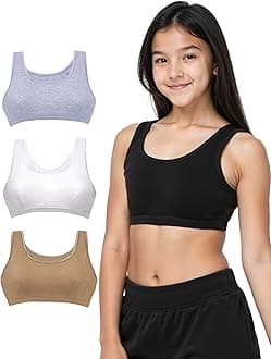 D'chica Cotton Girls Summer Training Bras with Single Front Layering Teens Sports Bra