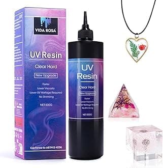 500g Clear UV Resin Hard Type New Formula One Minute Ultraviolet Solar Quick Curing Epoxy Resin Glue for Casting & Coating/Molds/Jewelry Pendants Earrings Bracelets Making/DIY Crafts, Bulky Pack