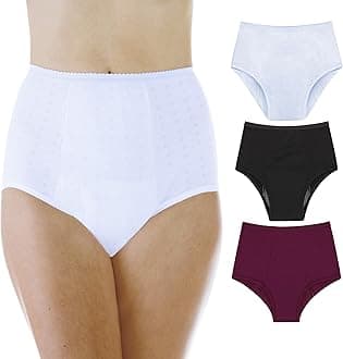 Wearever Women's Maximum Absorbency Incontinence Panties for Bladder Control - Washable, Reusable, Leak Proof Underwear for Women 600 ml - (Pack of 3) (White, Black, Plum) (S) (Fits Hip: 35-37)