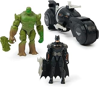 DC Comics, Batman vs. Swamp Thing Armoury Attack Batcycle Set, Exclusive Armoured Batman and Swamp Thing Action Figure with Accessories, Kids Toys for Boys and Girls Ages 4 and Up