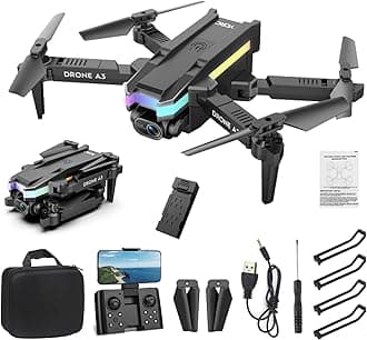 Drones with Camera for Adults 4K HD FPV, Foldable Quadcopter, Dual 4K Camera, Altitude Hold, Headless Mode, One Key Start, 3D Flips, Black