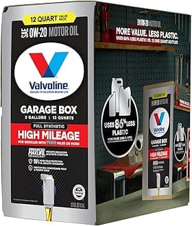Valvoline Full Synthetic High Mileage with Enhanced MaxLife Technology 0W-20 12 QT Garage Box