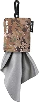 SPUDZ Classic Microfiber Lens Cleaner – Clip-On Pouch, Washable – for Binoculars, Scopes, Glasses, Screens | Multi-Camo, 10 x 10 Inch (2-Pack)