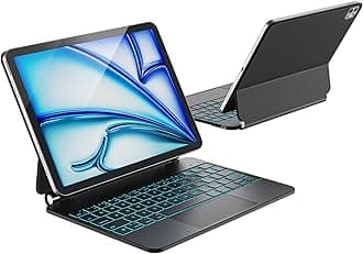 Keyboard Case for iPad Air 11 inch M2/M3/M4 (2024 2025 2026),iPad Pro 11 inch(2018-2022) & iPad Air 5th/4th Magic Case,Multi-Touch Trackpad with 7 Colors Backlit Keys,Floating Design