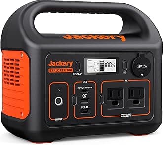 Jackery Portable Power Station Explorer 300, 293Wh Backup Battery, Solar Generator (Solar Panel Not Included) for RV Outdoors Camping Hunting Blackout(Renewed)