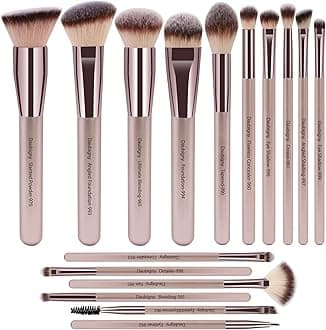 Makeup Brushes, Daubigny 16Pcs Complete Premium Synthetic Makeup Brush Set with Professional Foundation Brushes Powder Concealers Eye shadows Blush Makeup Brush for Perfect Makeup (Champagne Gold)