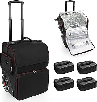 OCHEAL Large Makeup Train Case with 4 Travel Makeup Bags Set, Cosmetic Case for Hairstylist, Hairdresser Storage Bag with Detachable Pouch, Heat Insulation and Anti-Scalding Full Layer