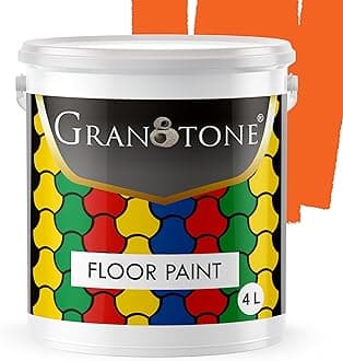 GRANOTONE Floor Paint 4 Litre Orange Colour Polyurethane and Acrylic Polymer Based Concrete Sealer Anti Slip Thick and Durable for Cement Floor and Tiles Made in India