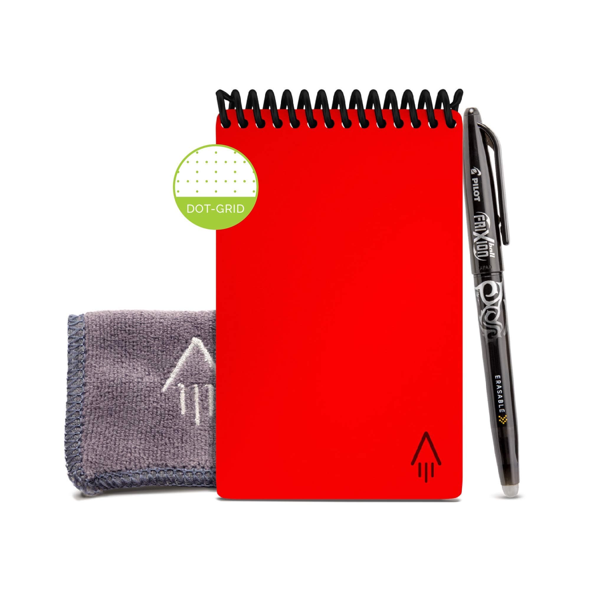 Rocketbook Smart Reusable Notebook, Mini Spiral Notebook, Atomic Red, (3.5" x 5.5")