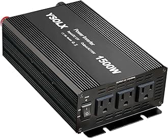 YSOLX 1500W Power Inverter 12V to 110V，Dc to Ac Inverter 3 AC Outlets，1500 Watt Inverter for Hurricanes, Power Outages，RV, Camping