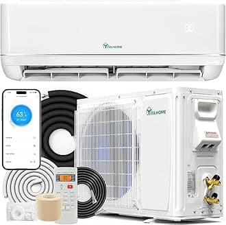 24000 BTU Mini Split Air Conditioner Heat Pump System, 21 SEER2 208-230V Ductless Inverter System with Wi-Fi&Alexa Compatibility, Cover Up to 1500 Sq. Ft, Complete Installation Kit Included