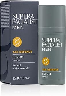 Super Facialist for Men Anti-Aging Serum - Mens Skin Care, Retinol, Niacinamide, Firmer, Hydrated, and Smoother skin, Vegan Friendly, 30ml