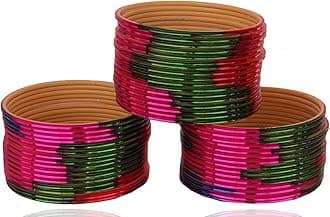 NMII Plain Metal Bangles Set For Women and Girls with Glossy Finished Design