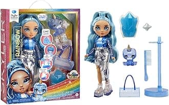 Fashion Doll with Slime Kit & Pet - Skyler (Blue) - 28 cm Twinkle Doll with Glitter Deer DIY, Magic Pet and Fashion Accessories - Children's Toy - Ages 4-12 Years