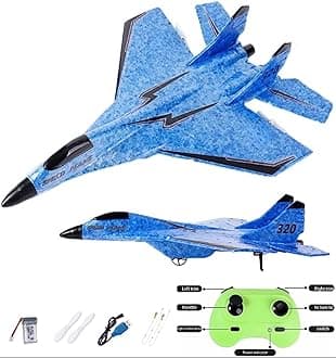 MAXBECK Remote Control Wireless Airplane Toy with Lights, Su-35 Rc Glider 2 Channel 2.4 GHZ Remote Control Planes, Outdoor Foam Rc Aircraft for Hobby Rc Airplanes