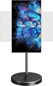 MOUNTUP Rolling Mobile TV Cart for 32-65 Inch TVs, Rotatable Floor TV Stand Compatible with The Frame TVs - 90° Landscape to Portrait, Height Adjustable TV Cart on Wheels, Max VESA 400x400mm, MU1109-B