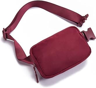 Telena Belt Bag for Women Men Fashionable Crossbody Fanny Pack for Women Waist Bag with Adjustable Strap Wine Red, zx-zhu-25