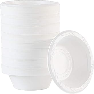 400 Count Disposable 5 ounce White Plastic Dessert Bowls