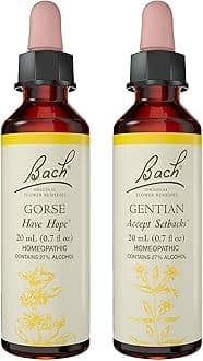 Bach Original Flower Remedies 2-Pack, Be Optimistic" - Gentian, Gorse, Homeopathic Flower Essences, Vegan, 20mL Dropper x2