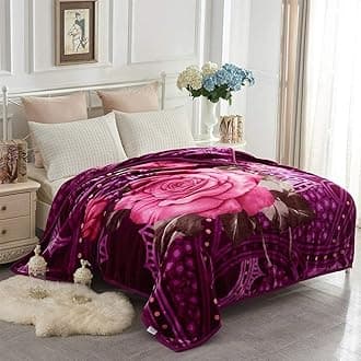 JYK Heavy Korean Faux Mink Fleece Blanket, 5 LB - 2 Ply Reversible 520GSM Silky Soft Plush Warm Blanket for Autumn Winter