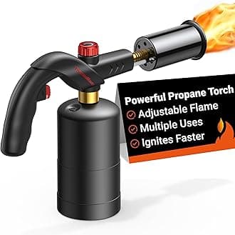 Powerful Propane Torch, Kitchen Cooking Culinary Torch Lighter, Adjustable Blow Torch for Sous Vide Searing Steak, BBQ, Grill, Campfire Charcoal Starter, Gas Welding Kit(Tank Not Included)